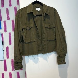 TOPSHOP Green Cropped Jacket